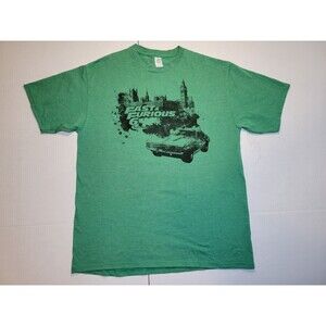 Fast And Furious 6‎ Movie Rare Promotional Shirt Mens L Green Jensen Interceptor